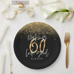 Making 60 look good gold Birthday party Paper Plate