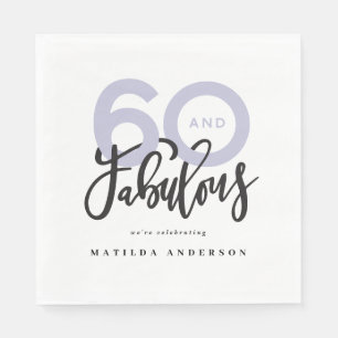 Making 60 look good modern typography birthday napkin