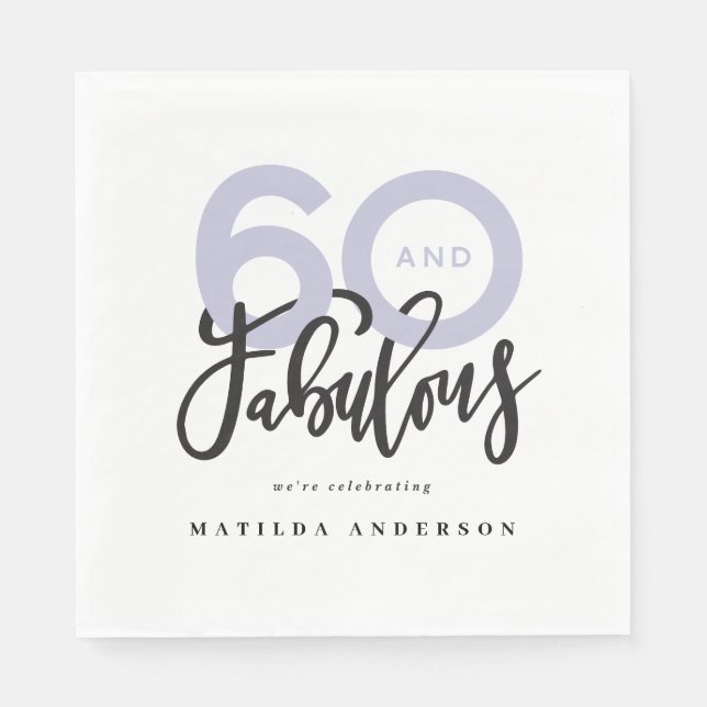Making 60 look good modern typography birthday napkin (Front)