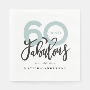 Making 60 look good modern typography birthday napkin