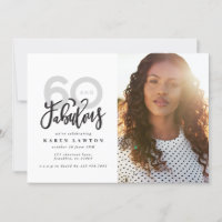 Making 60 look good photo birthday invitation