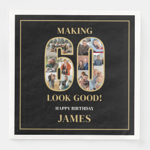 Making 60 Look Good Photo Birthday Napkin