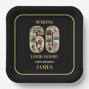 Making 60 Look Good Photo Birthday Paper Plate