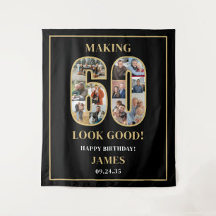 Making 60 Look Good Photo Collage 60th Birthday  Tapestry
