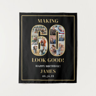Making 60 Look Good Photo Collage 60th Birthday  Tapestry
