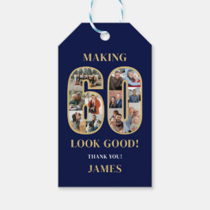 Making 60 Look Good Photo Collage Thank You Gift Tags