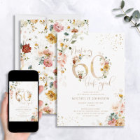 Making 60 Look Good Pink Gold Botanical Birthday
