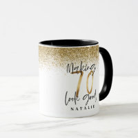 Making 70 look good gold glitter birthday favour