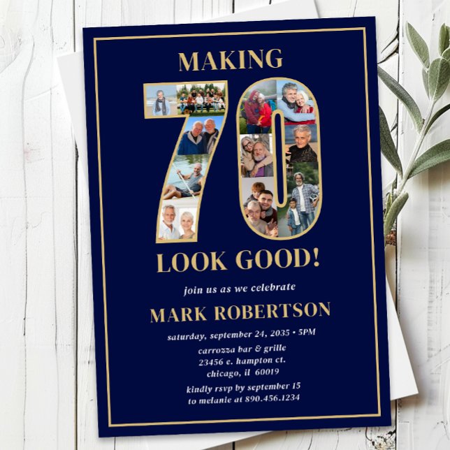 Making 70 Look Good Photo Birthday Invitation (Creator Uploaded)