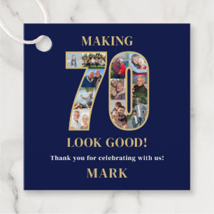 Making 70 Look Good Photo Collage 70th Birthday Favour Tags