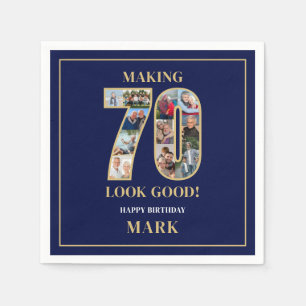 Making 70 Look Good Photo Collage 70th Birthday Napkin
