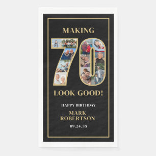 Making 70 Look Good Photo Collage 70th Birthday Napkin