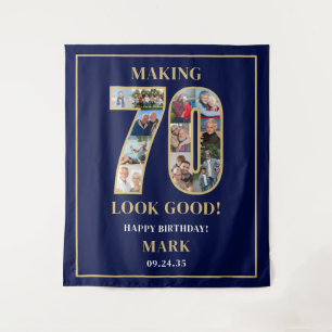 Making 70 Look Good Photo Collage 70th Birthday Tapestry