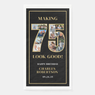Making 75 Look Good Photo Birthday Napkin