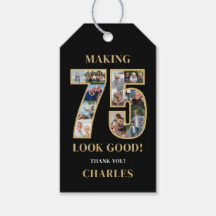 Making 75 Look Good Photo Collage 75th Birthday Gift Tags