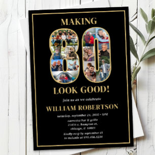 Making 80 Look Good Photo Birthday Invitation
