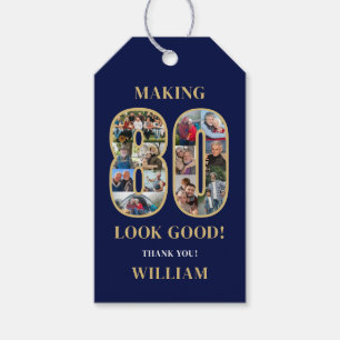 Making 80 Look Good Photo Collage 80th Birthday Gift Tags