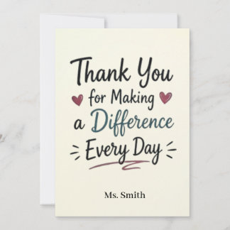 Making a Difference Every Day Personalised Card