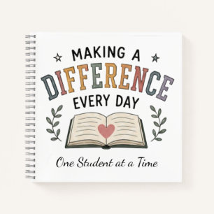Making A Difference Every Day School Teacher Gift Notebook