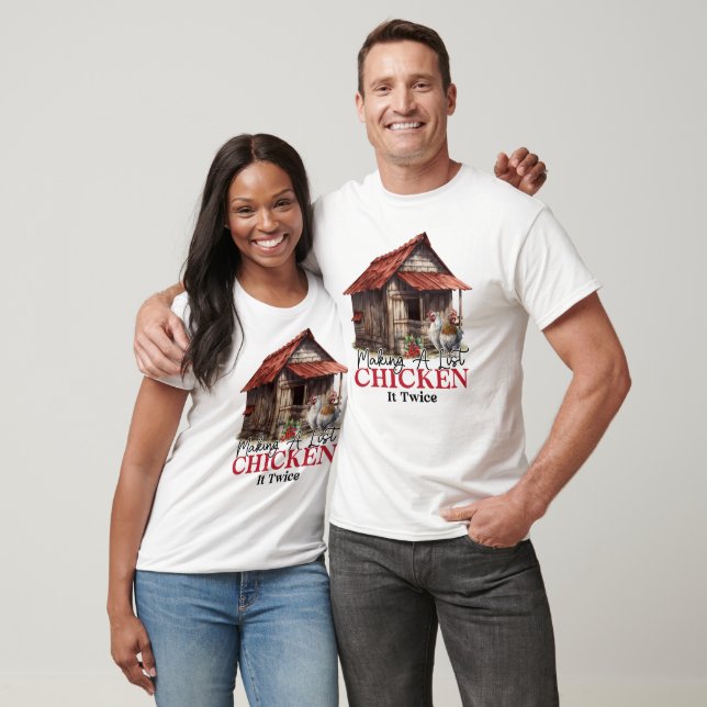Making a List Chicken it Twice Funny Christmas  T-Shirt (Unisex)