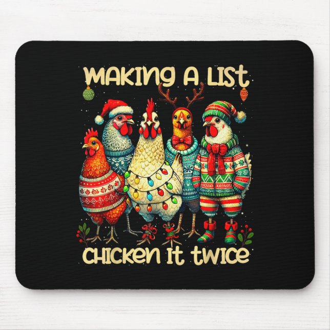 Making A List Chicken It Twice Funny Mama Chicken  Mouse Pad (Front)