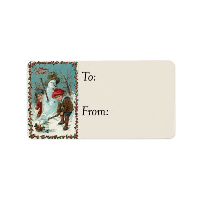 Making a Snowman Vintage Gift Tag (Front)