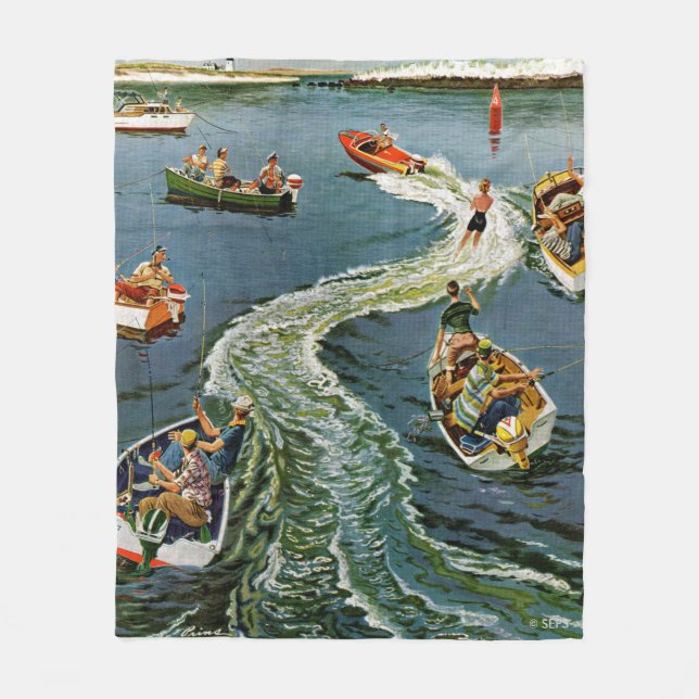 Making A Wake by Ben Kimberly Pins Fleece Blanket (Front)