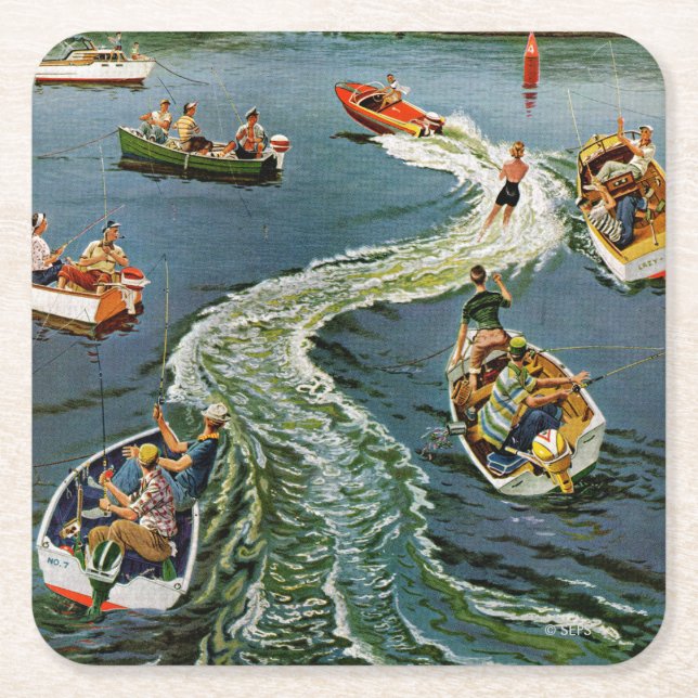 Making A Wake by Ben Kimberly Pins Square Paper Coaster (Front)