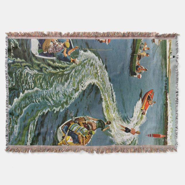 Making A Wake by Ben Kimberly Pins Throw Blanket (Front)