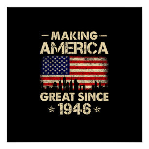 Making America Great Since 1946 Retro 76th Birthda Poster