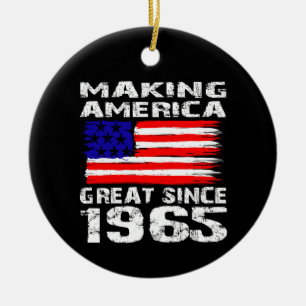 Making America Great Since 1965 Vintage 60th Birth Ceramic Tree Decoration