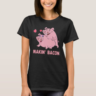 Making Bacon Pink Pigs Graphic Men Women Pig T-Shirt
