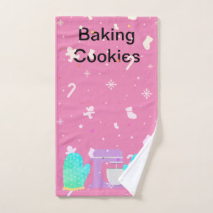 Making Christmas Cookies Hand Towel