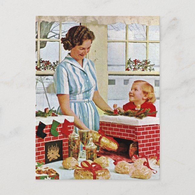 Making Christmas Cookies with my Ma Photo Postcard (Front)