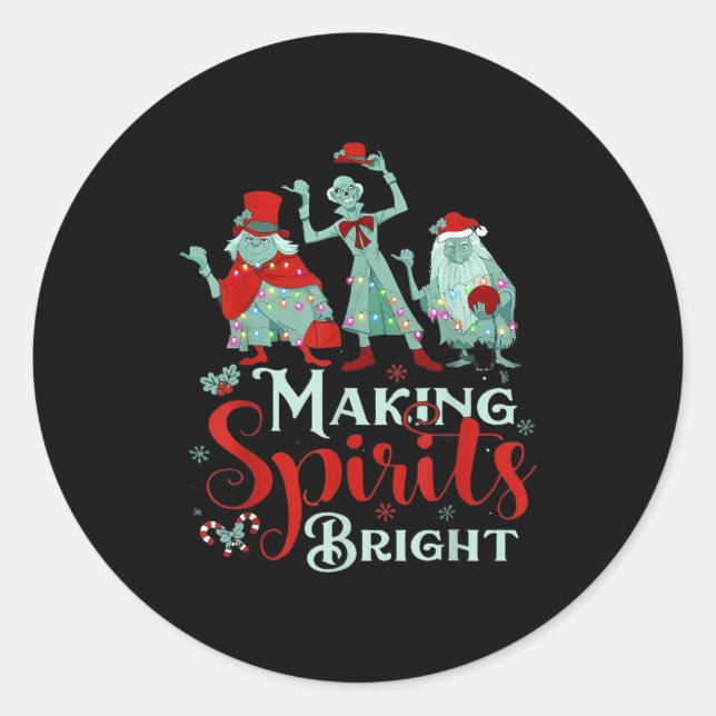 Making Christmas Srit Bright Retro Christmas Movie Classic Round Sticker (Front)