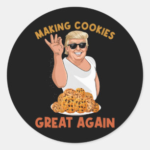 Making Cookie Great Again Funny Trump Make Xmas Gr Classic Round Sticker