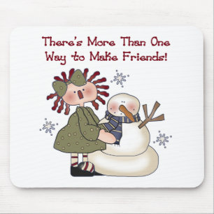 Making Friends Snowman T-shirts and Gifts Mouse Pad