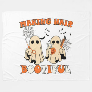 Making Hair Funny Ghost Hairdresser Halloween Fleece Blanket