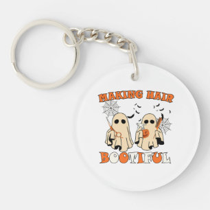 Making Hair Funny Ghost Hairdresser Halloween Key Ring