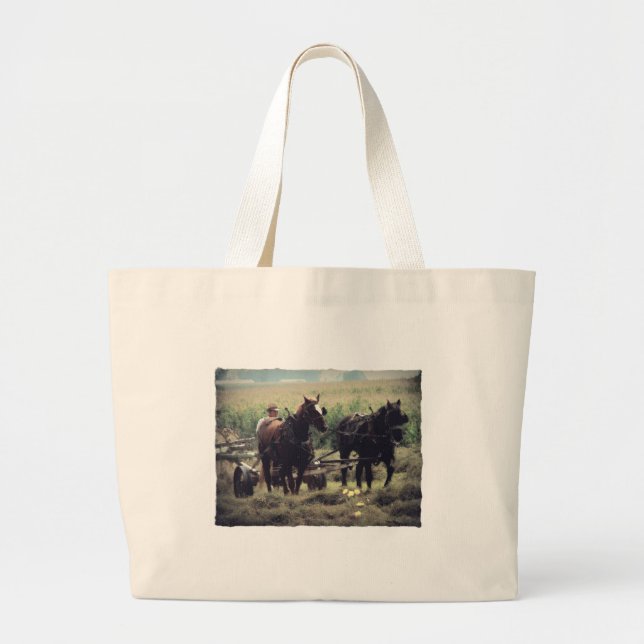 Making Hay Large Tote Bag (Front)