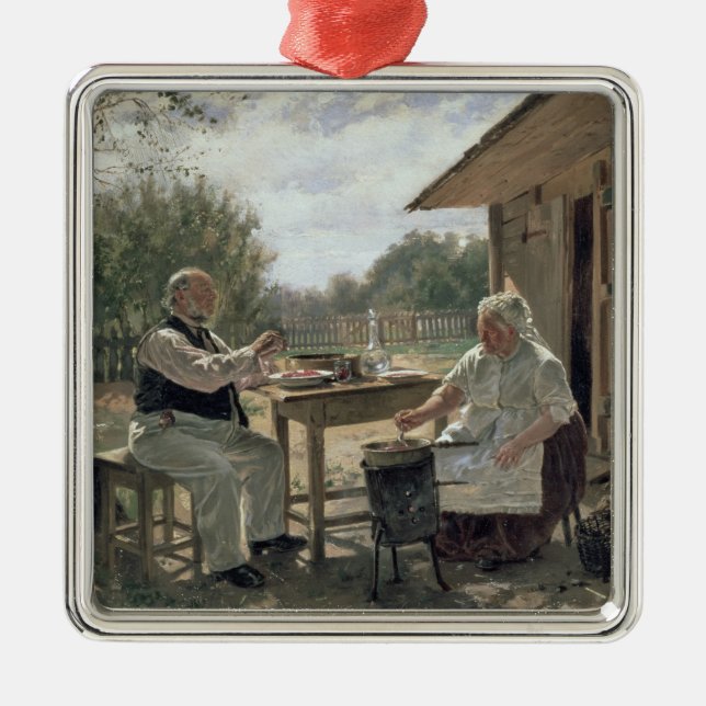 Making Jam, 1876 Metal Tree Decoration (Front)