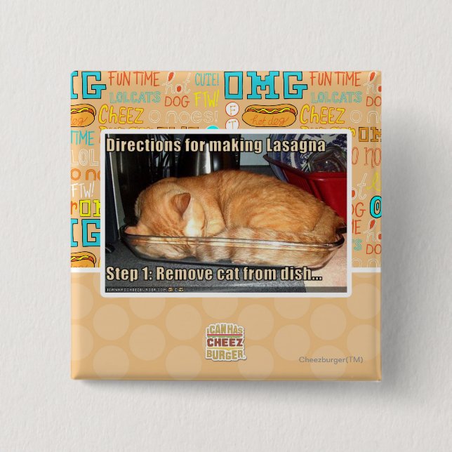 Making lasagne 15 cm square badge (Front)