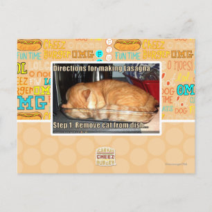 Making lasagne postcard
