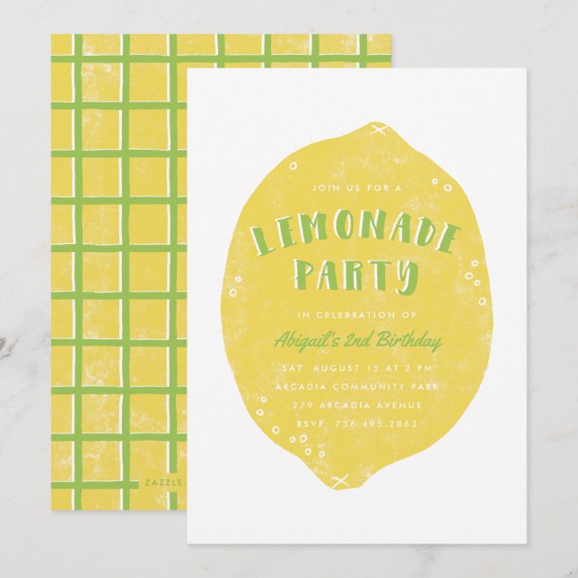 Making Lemonade Party Invitation - Lime (Front/Back)