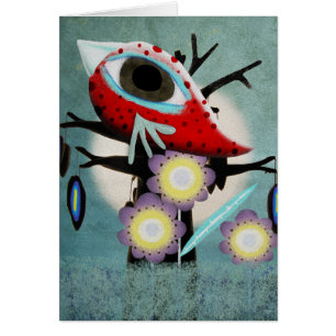 Making love with our eyes red bird Africa card