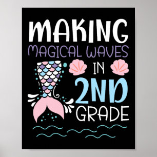 Making Magical Waves In 2nd Grade Mermaid 100 Days Poster