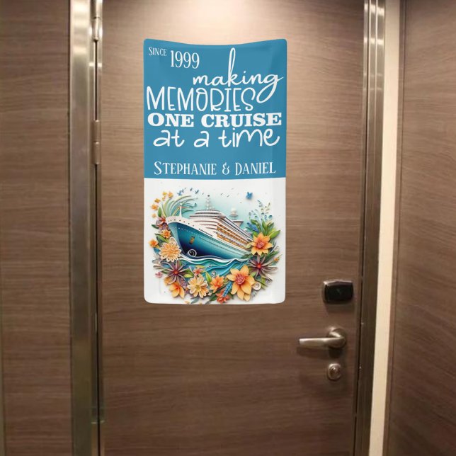 Making Memories One Cruise At A Time Cruise Door Banner (Making Memories 1 Cruise at a Time | Not shown to scale. Image is for example purposes only.)