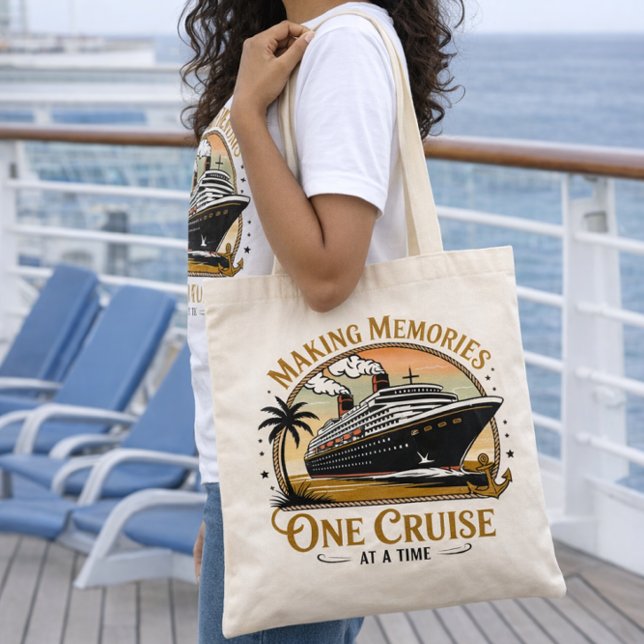 Making Memories One Cruise at a Time Tote Bag (Customized Cruise Bag | Not shown to exact scale. Image is for example purposes only.)