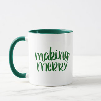 Making Merry Green Christmas Mug