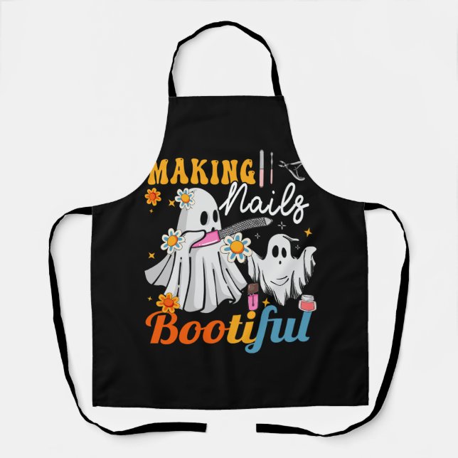 Making Nails Bootiful Halloween for Nail Technicia Apron (Front)